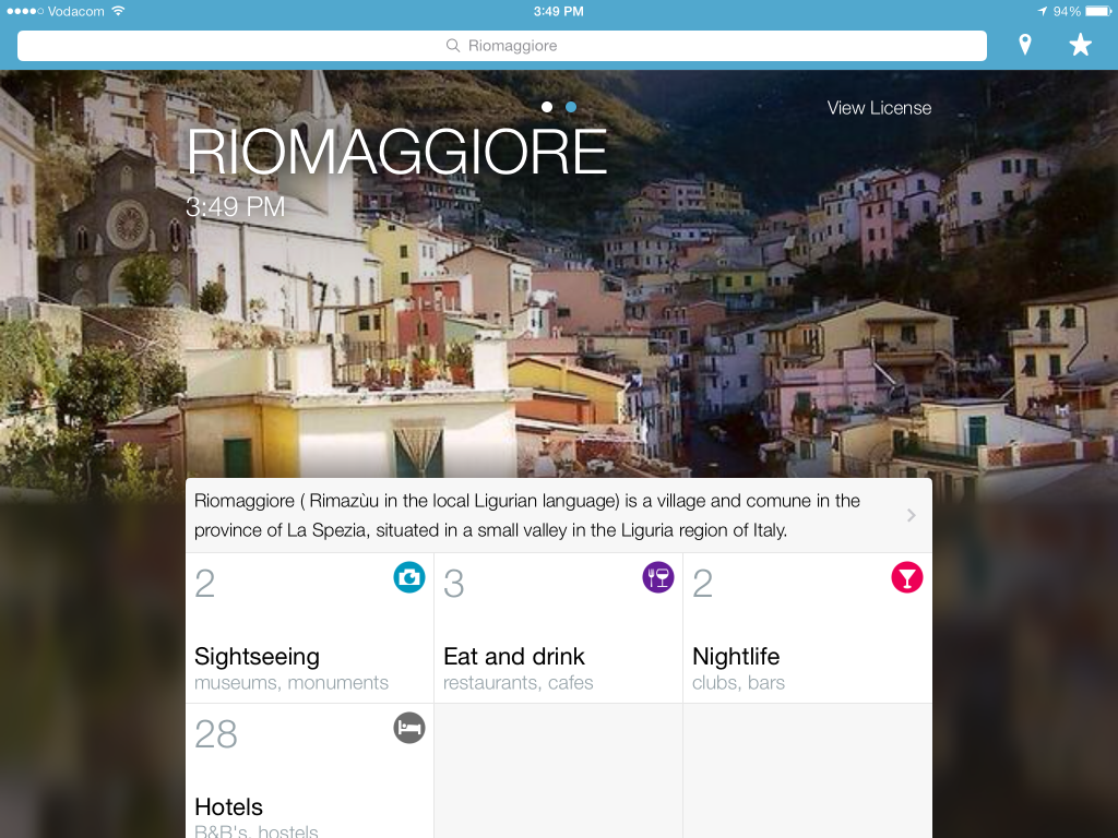 Triposo screenshot of Riommaggore